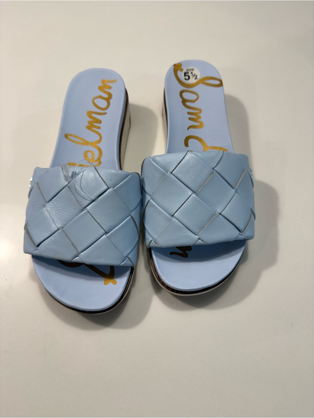 Sam Edelman Powder Blue Women’s Seville Nappa Slides Size 5.5